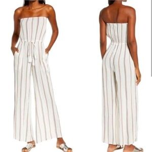 Wide leg strapless romper